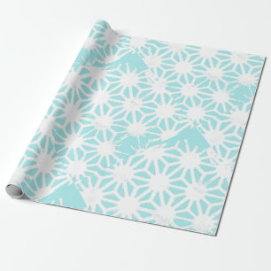 Turquoise geometric pattern wrapping paper