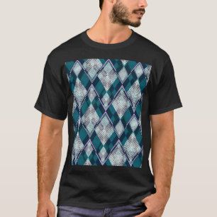 Turquoise Geometric Rhombic Seamless Pattern T-Shirt
