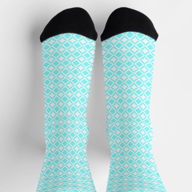 Turquoise Geometric Socks (Top)