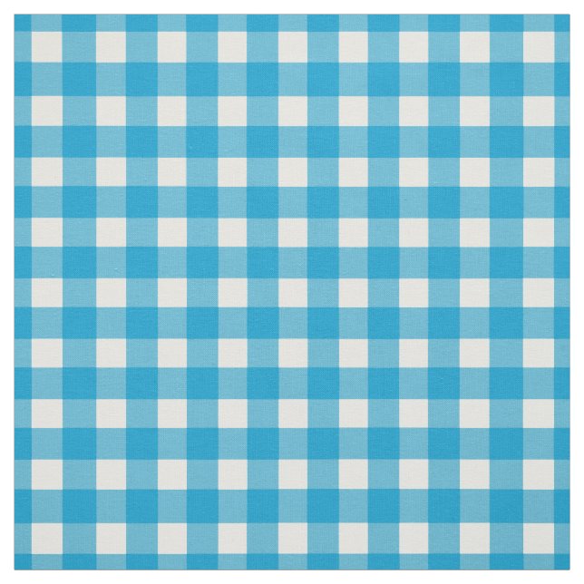 Turquoise Gingham Check Fabric (Swatch)