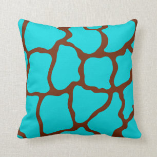 Turquoise Giraffe Pillow