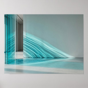 Turquoise Glass Light Trails Architectural Wall Ar Poster