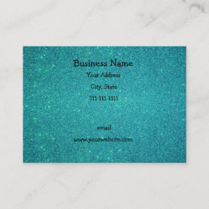 Turquoise glitter business card