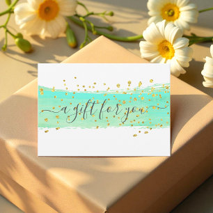 Turquoise Glitter Business Gift Certificate