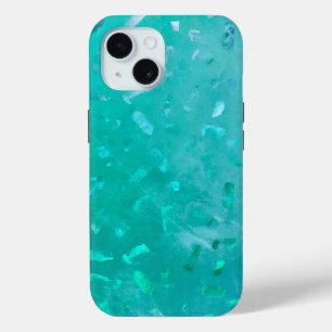 Turquoise Glitter iPhone 15 Case