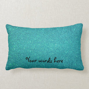 Turquoise glitter lumbar cushion