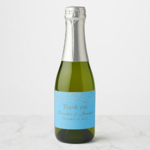 Turquoise & Gold Custom Wedding Sparkling Wine Lab Sparkling Wine Label
