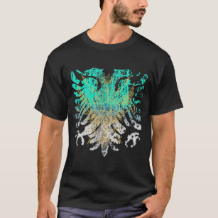 Turquoise Gold Griffin On Black T-Shirt