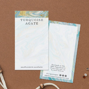 Turquoise & Gold Marble Earring Jewellery Display Business Card
