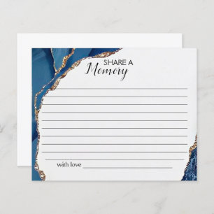 Turquoise & Gold Share a Memory Funeral Card