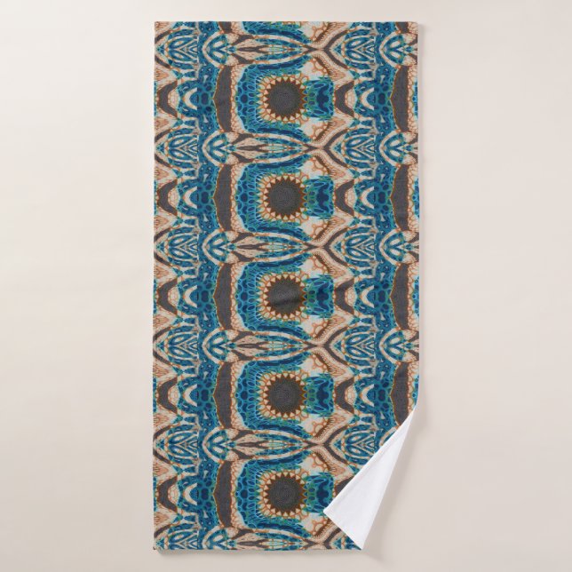 Turquoise Gold Sun Southwestern Art Bath Towel (Bath Towel)
