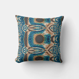 Turquoise Gold Sun Southwestern Art Cushion