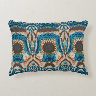 Turquoise Gold Sun Southwestern Art Decorative Cushion