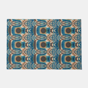 Turquoise Gold Sun Southwestern Art Doormat