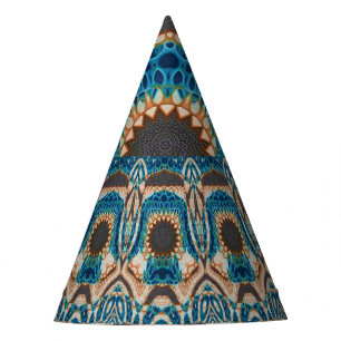 Turquoise Gold Sun Southwestern Art Party Hat