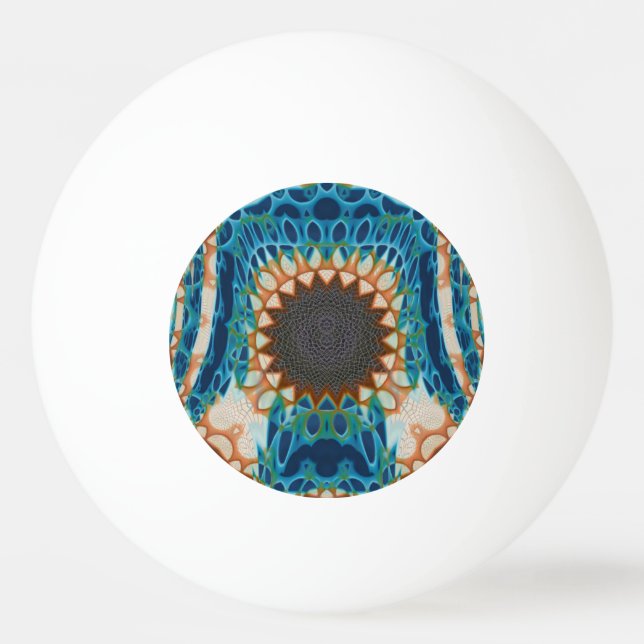 Turquoise Gold Sun Southwestern Art Ping Pong Ball (Front)