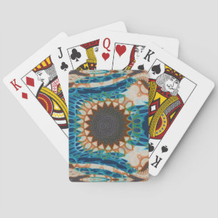 Turquoise Gold Sun Southwestern Art Playing Cards