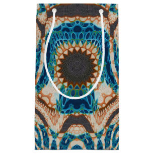 Turquoise Gold Sun Southwestern Art Small Gift Bag