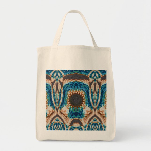 Turquoise Gold Sun Southwestern Art Tote Bag (Front)