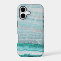 Turquoise Granite Stone Layered Wave Print