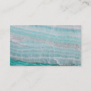 Turquoise Granite Stone Layered Wave Print Business Card