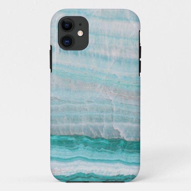 Turquoise Granite Stone Layered Wave Print Case-Mate iPhone Case (Back)