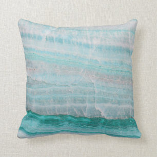 Turquoise Granite Stone Layered Wave Print Cushion