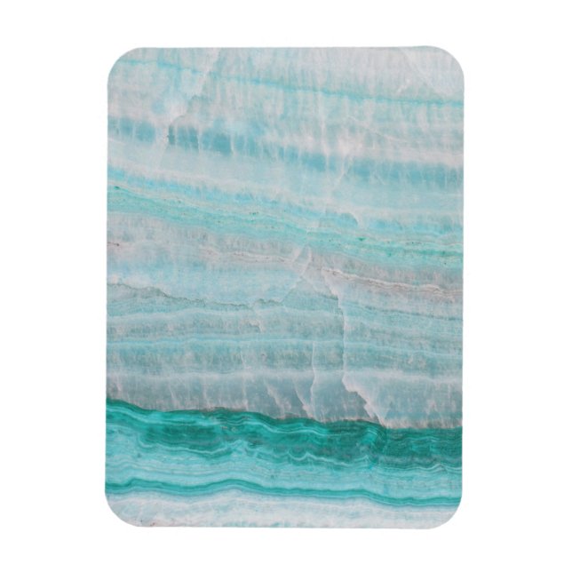 Turquoise Granite Stone Layered Wave Print Magnet (Vertical)