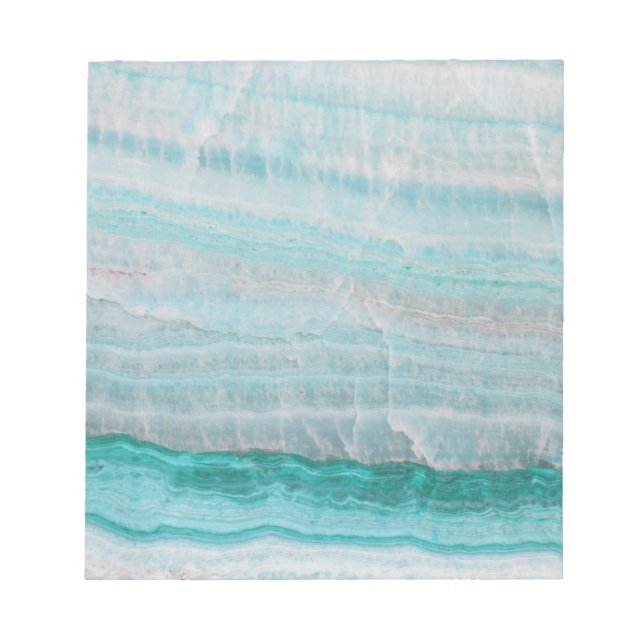 Turquoise Granite Stone Layered Wave Print Notepad (Front)