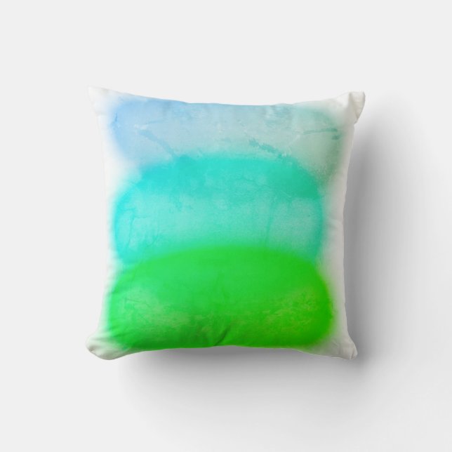 Turquoise Green Abstract Art Cushion Throw Pillow (Front)