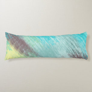 Turquoise, Green and Mauve Marble Abstract Body Cushion