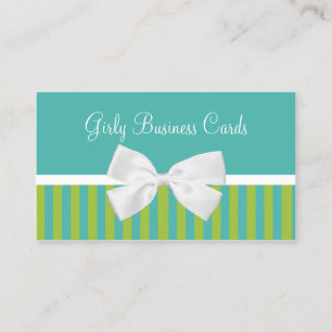 Turquoise Green Bow Boutique Business Card