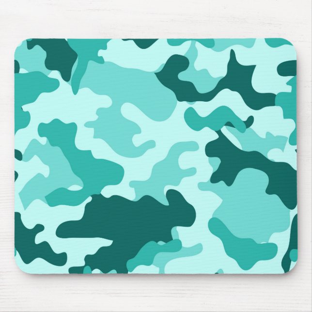 Turquoise Green Camo Mousepad (Front)