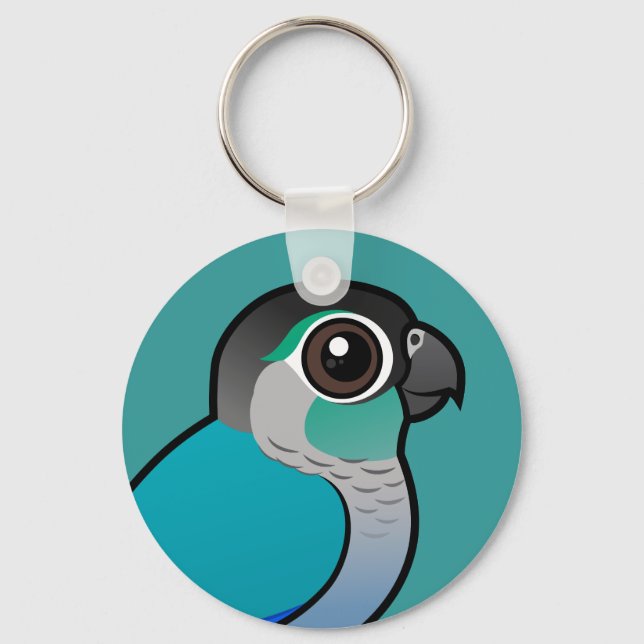 Turquoise Green-cheeked Conure Key Ring (Front)