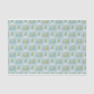 TURQUOISE GREEN GRAY RAINBOWS TISSUE PAPER