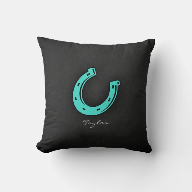 Turquoise Green Horseshoe Cushion (Front)