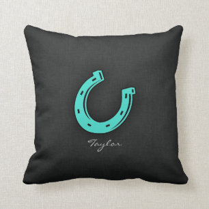 Turquoise Green Horseshoe Cushion