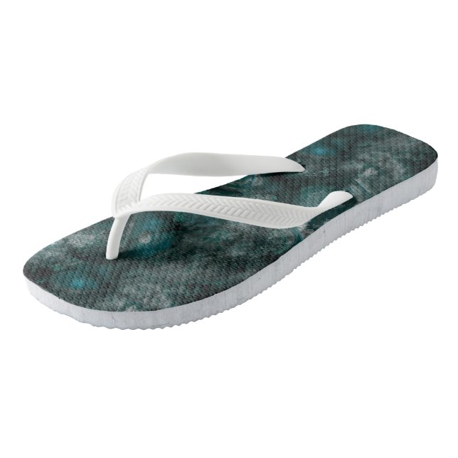 Turquoise green Marble Abstract Thongs (Angled)