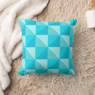Turquoise Green Optical Illusion Quilt pattern Cushion