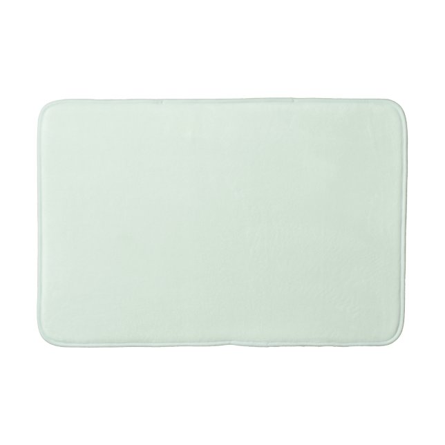 Turquoise Green Soft Pale White Pastel Solid Colou Bath Mat (Front)