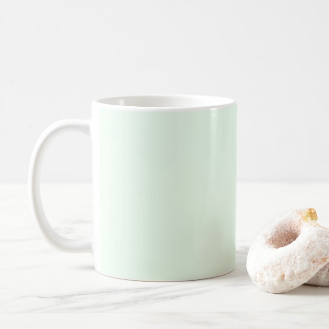 Turquoise Green Soft Pale White Pastel Solid Colou Coffee Mug (With Donut)