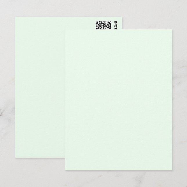Turquoise Green Soft Pale White Pastel Solid Colou Postcard (Front/Back)
