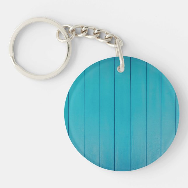 Turquoise green textured painted wall pattern key ring (Front)