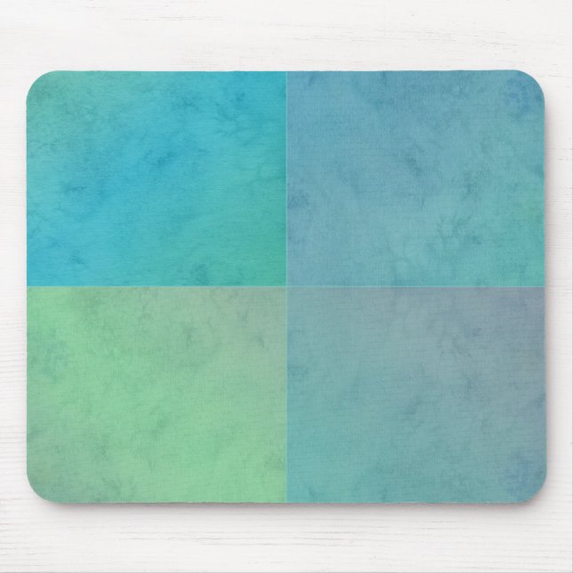 Turquoise Green Watercolor Geometric Pattern Art Mouse Pad (Front)