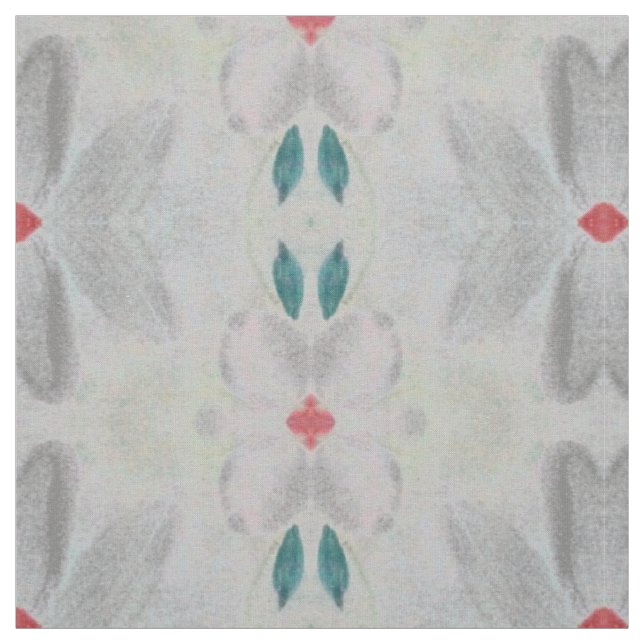 Turquoise Grey And Red Fabric (Swatch)