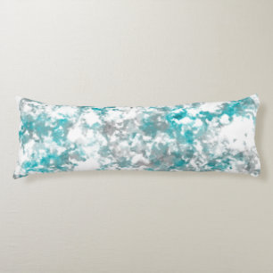 Turquoise grey and white marble texture body cushion
