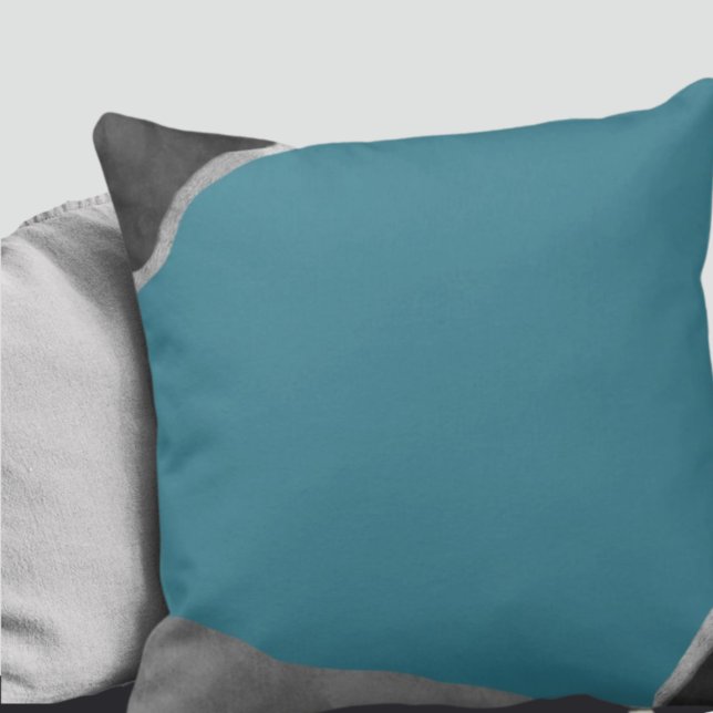 Turquoise Grey & Black Minimalist Abstract Cushion (Creator Uploaded)