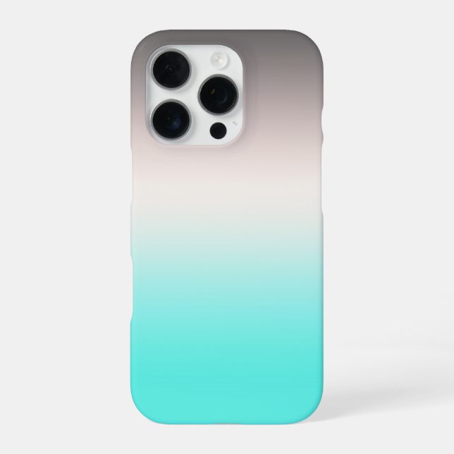 Turquoise grey Ombre iPhone Case (Back)
