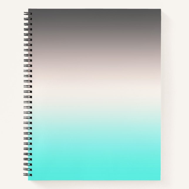 Turquoise grey Ombre Notebook (Front)