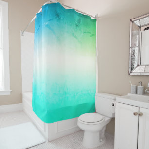 Turquoise grey Ombre Shower Curtain
